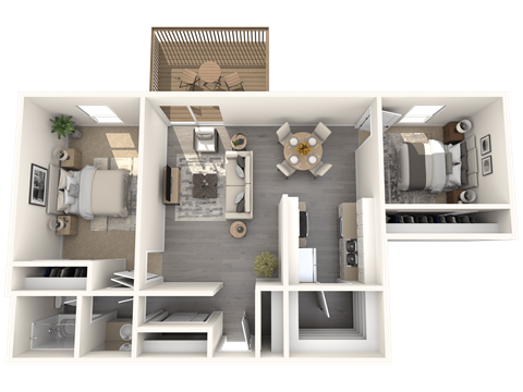 Floor plan for 2 beds, 1 bath, 900 sqft